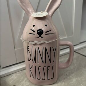 Rae Dunn Pink Bunny Kisses Topper Mug New